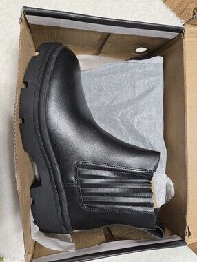 Ready Salted Black Moto Heeled Booties NIB Size: 9